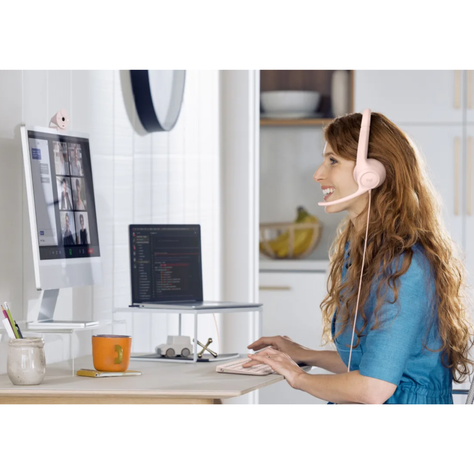 Audífonos Teletrabajo/Call Center Logitech H390 Rosa-6
