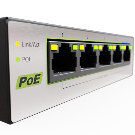 Switch de escritorio Nexxt Solutions 5 puertos NSW-V501P PoE-3