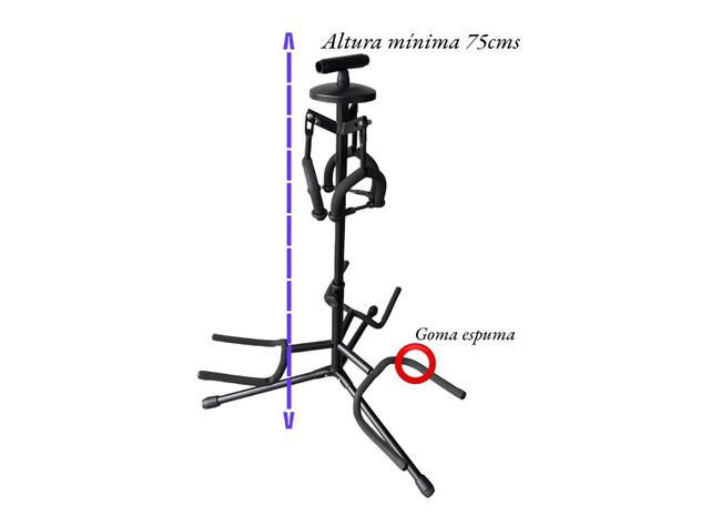 Soporte de Guitarra Triple Negro-4