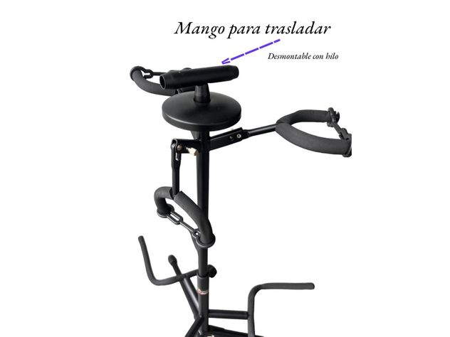 Soporte de Guitarra Triple Negro-5