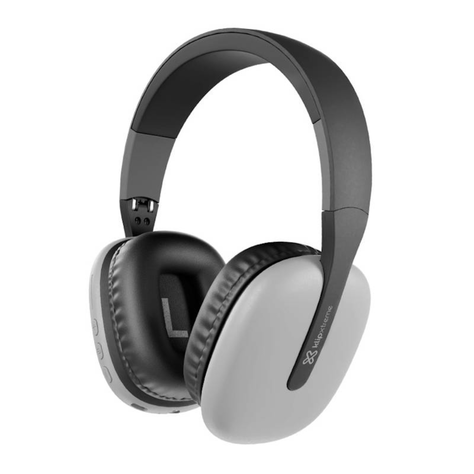 Auriculares Over-Ear Inalámbrico Klip Xtreme KWH-010BK Gris-0