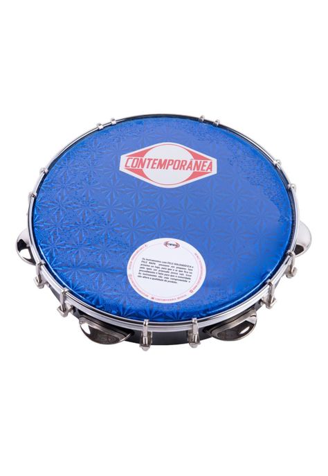 Pandero 10" PRO con parche holográfico AZUL-1