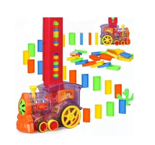 Tren Domino Automático Ficha Coche Electrónico Juguete-0