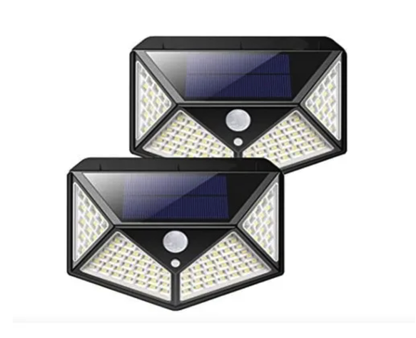 Foco Solar Led Exterior 100 Led Con Sensor De Movimiento -3