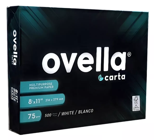Resma Carta Ovella 75 G/m2 X 500 Hojas V-a Color Blanco-1