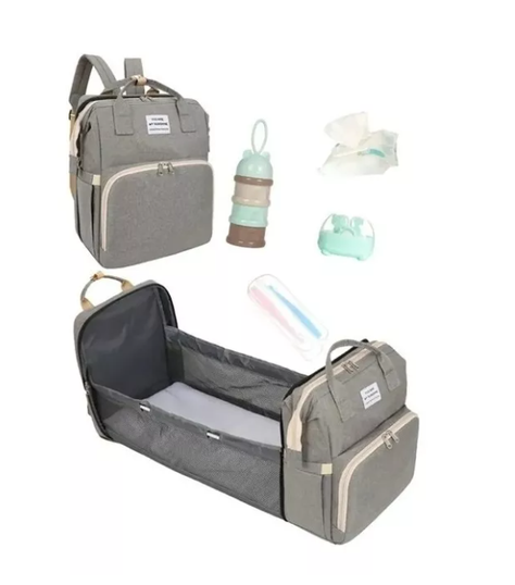 Mochila 3 En 1 Pañalera Cuna Y Mudador Portátil Para Bebés-1