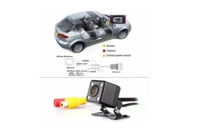 Camara De Reversa Universal Con 4 Led Vision Nocturna Hd-5