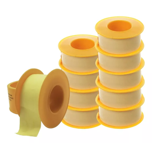 Pack 10 Unidades Teflón 3/4 6.6mt Amarillo Gas-1