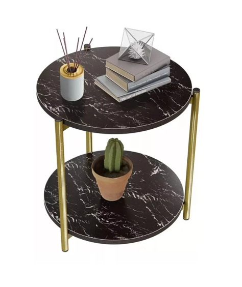 Mesa Centro Mesa Auxiliar Decorativa Mesa Madera 2 Niveles-0