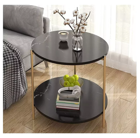 Mesa Centro Mesa Auxiliar Decorativa Mesa Madera 2 Niveles-1