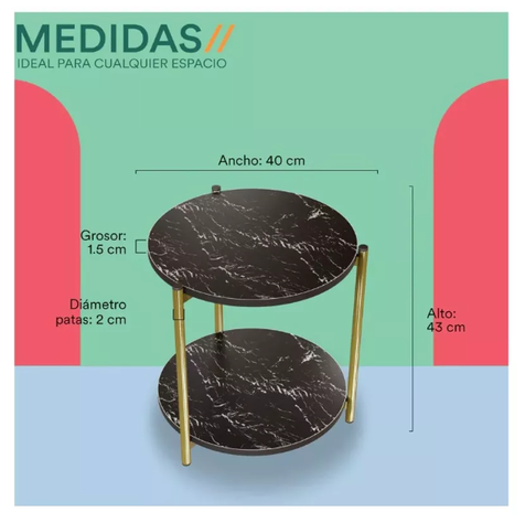 Mesa Centro Mesa Auxiliar Decorativa Mesa Madera 2 Niveles-2