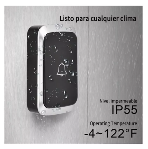 Timbre Inalámbrico Exterior Portátil Puertas Timbre Portero-2