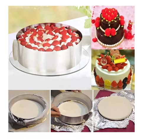 Molde De Torta Moldes Para Tortas Anillo Redondo Ajustable-6