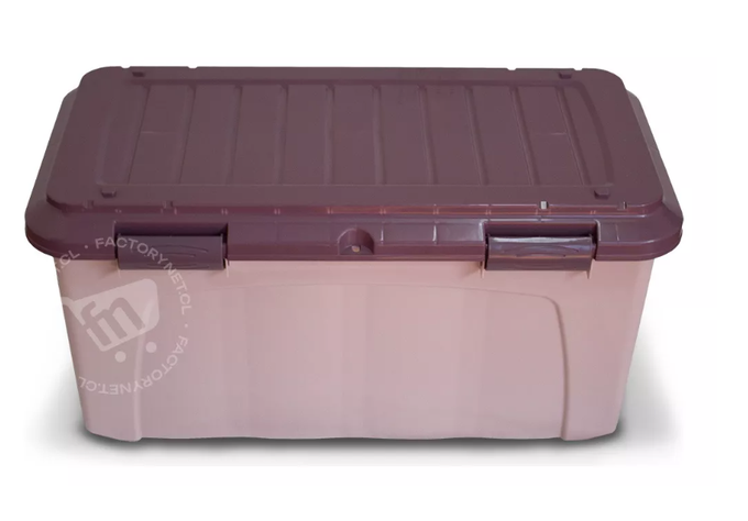 Baul Caja Almacenamiento Organizadora Megaforte 90l Ruedas Rosa-2