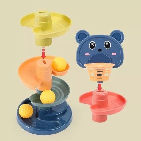 Juego Didáctico Torre Tobogán Y Pelotas Rodante Bebes Niños-2