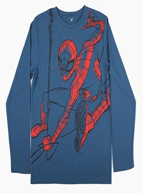 Polera Spiderman Color Azul Manga Larga Talla 14-0