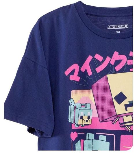 Polera Crop Top Minecraft Talla 14 Niña-1