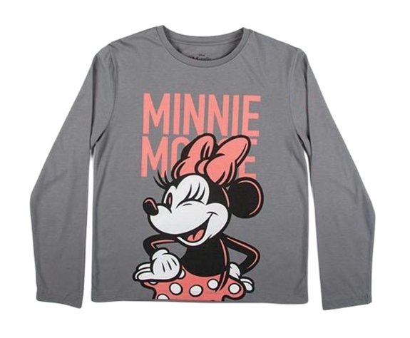 Polera Minnie Mouse Manga Larga Talla 14 -0