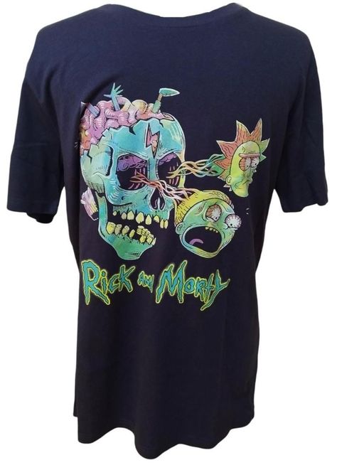 Rick and Morty Polera Talla M Calavera y ojos-0