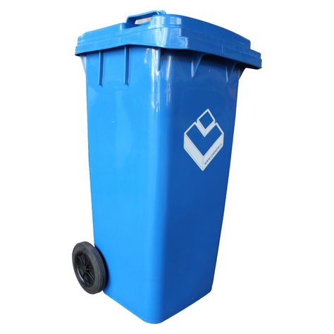 Contenedor Basurero 120 Lts Azul con Tapa/rueda-0