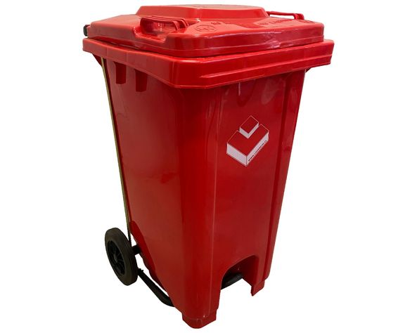 Basurero 100 Litros C/Rueda /Pedal Rojo-0