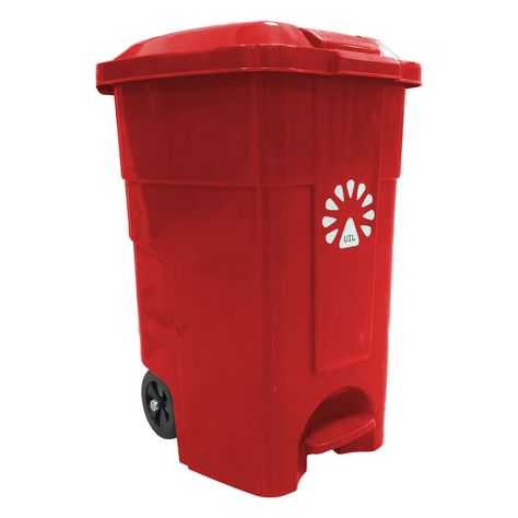 Basurero  50lt rojo c/pedal lorenzini-0