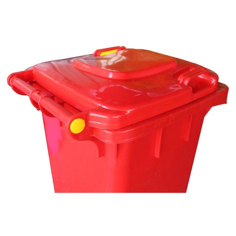 Contenedor Basurero 120 Lts Rojo con Tapa/rueda-5