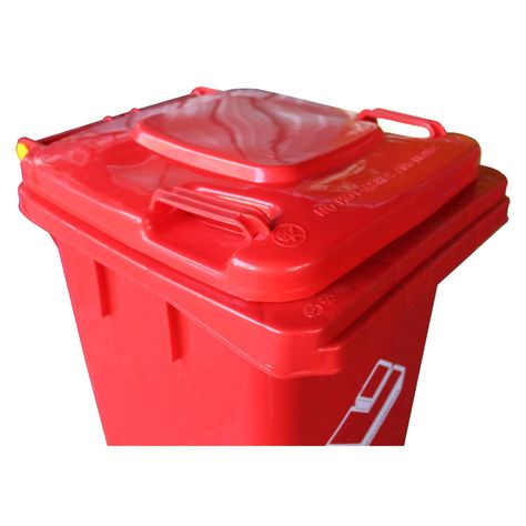 Contenedor Basurero 120 Lts Rojo con Tapa/rueda-6
