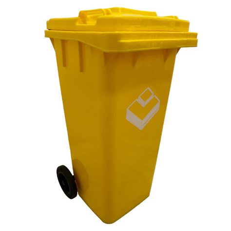 Contenedor Basurero 120 Lts Amarillo con Tapa/rueda-0
