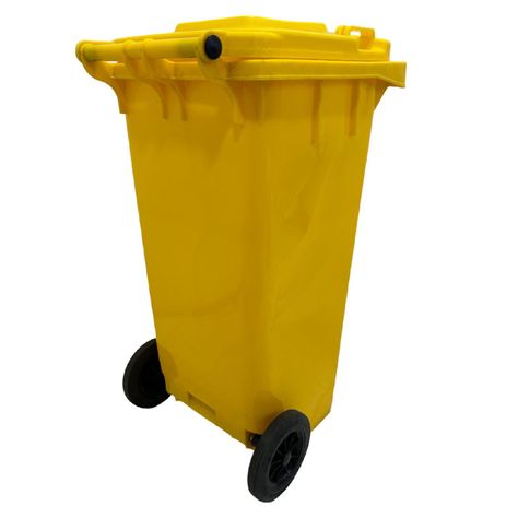 Contenedor Basurero 120 Lts Amarillo con Tapa/rueda-2