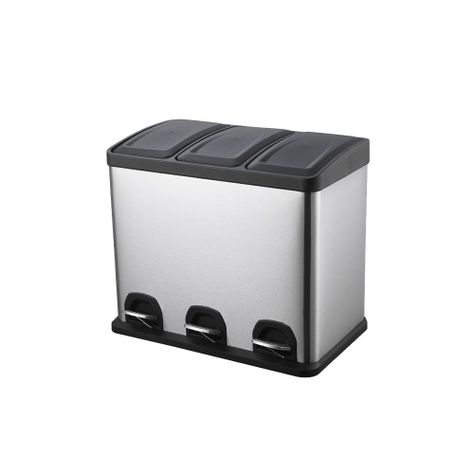Basurero Acero Inox con Pedal 3x15 Lt-0