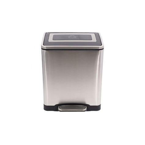 Basurero Acero Inox con pedal 2x20 L-1