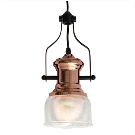 LAMPARA COLGANTE VIDRIO COBRE VINTAGE E27 1X40W-1