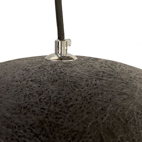 Lámpara colgante campana tela negra oro-1