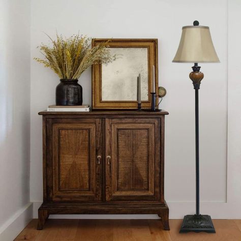 LAMPARA DE PIE POLIRESINA ENVEJECIDA E27 1X60W-1