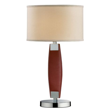 LAMPARA DE SOBREMESA ECO CUERO CAFÉ E27 1X60W-0