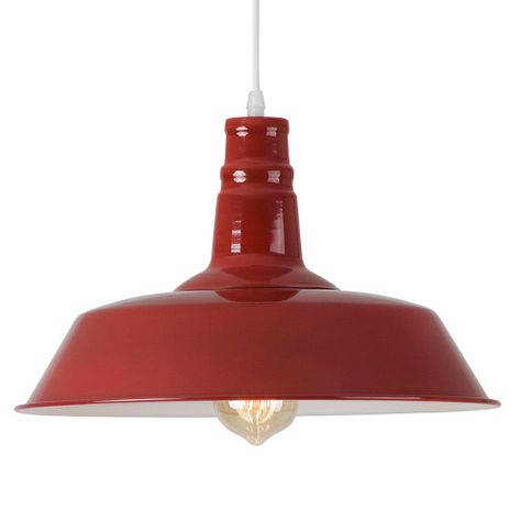 LAMPARA COLGANTE ROJA E27 1X60W-0