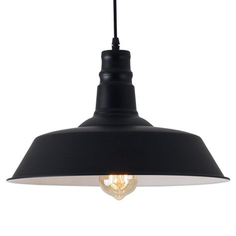 LAMPARA COLGANTE NEGRA E27 1X60W-0