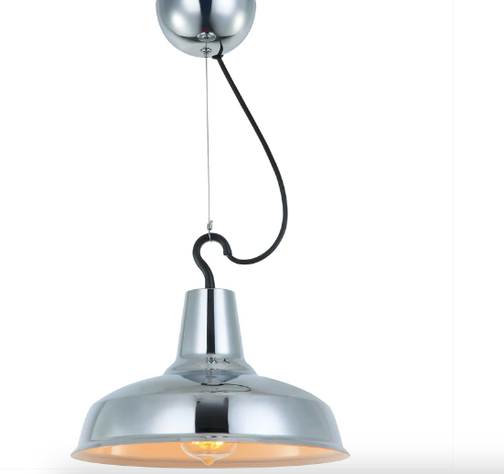 LAMPARA COLGANTE METALICA GRIS Ø28 E27 1X60W-0