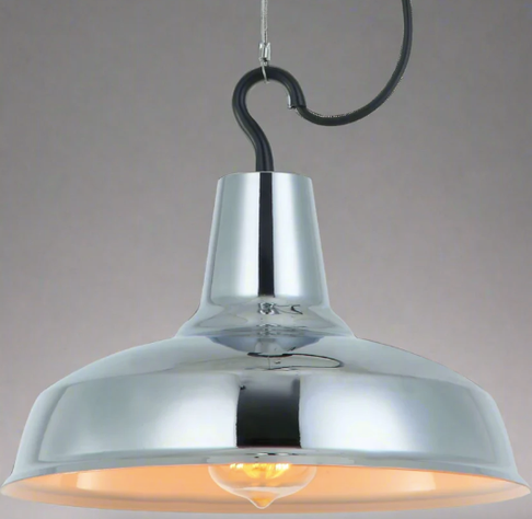 LAMPARA COLGANTE METALICA GRIS Ø28 E27 1X60W-1