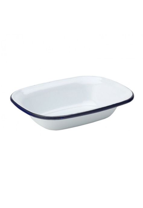 Fuente Enlozado Blancas Borde Azul 16cm-0