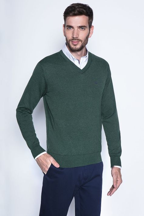 Melange Sweater Smart Casual L/S Military-0