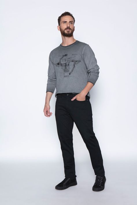 Pantalón Negro Five Pocket-3