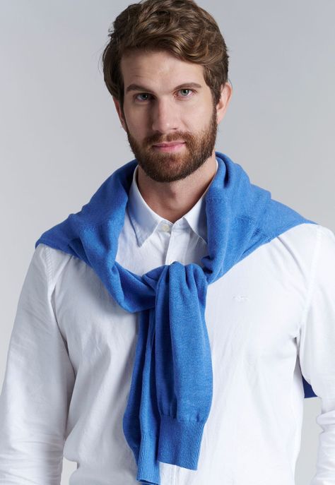Sweater V Neck Melange F Sky-4