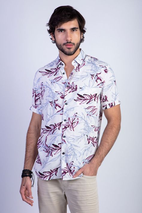 Camisa Estampada Memphis Fj Burgundy-0