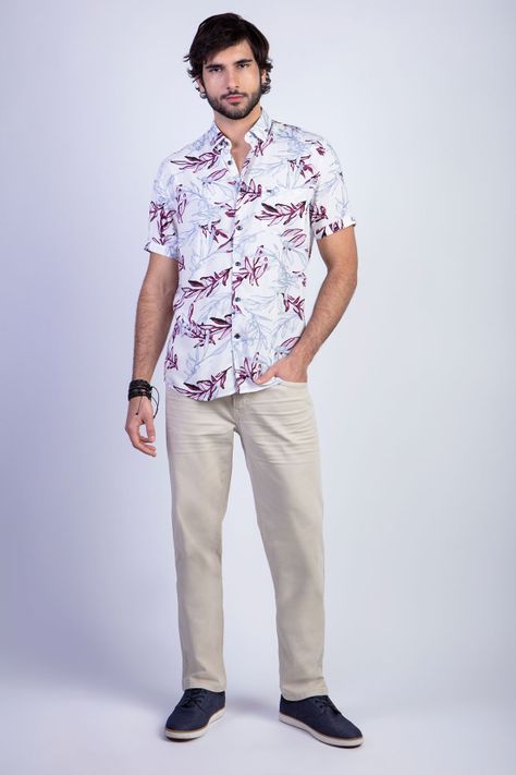 Camisa Estampada Memphis Fj Burgundy-2