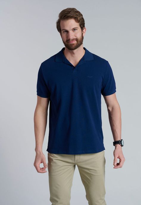 Polera V Neck Polo Delaware Navy-0