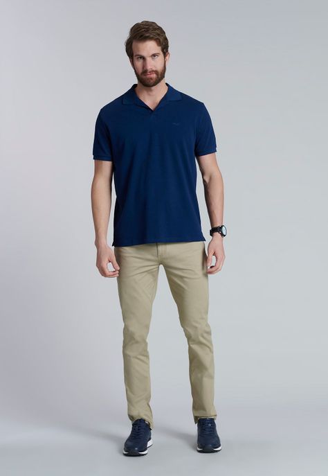 Polera V Neck Polo Delaware Navy-1