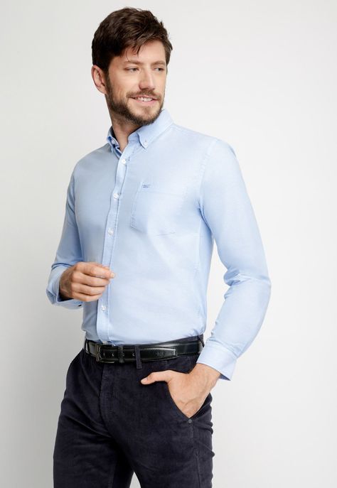 Camisa Oxford Sport F Blue-0