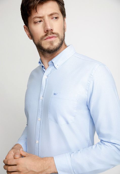 Camisa Oxford Sport F Blue-2